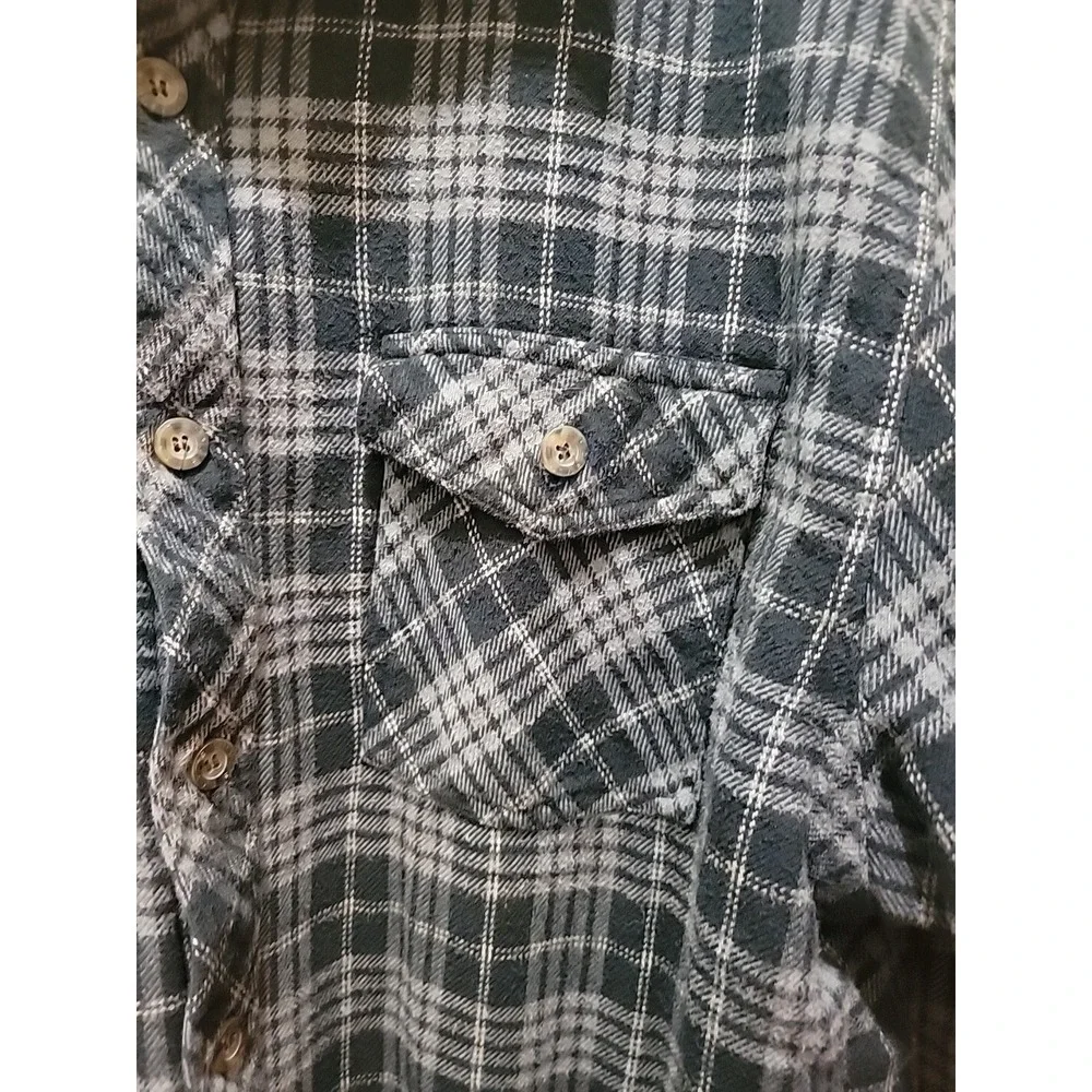 Levi Strauss & Co Men Flannel Shirt Jacket XXL Blue Plaid Quilt Lining Shacket